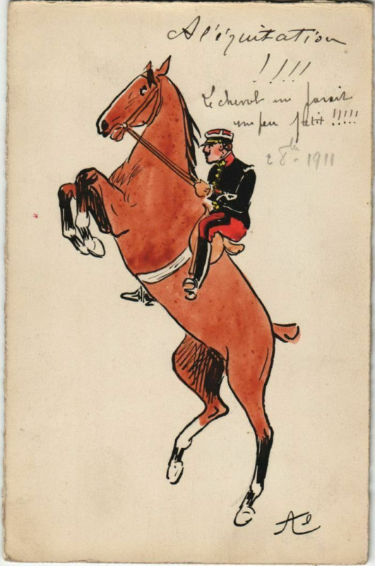 Carte postale ancienne Military - Soldier on a Horse