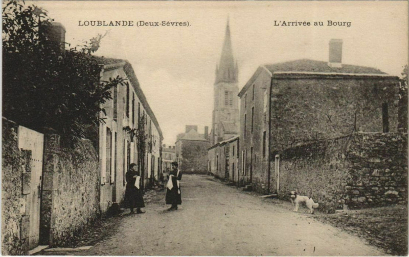 Carte postale ancienne Mauleon Loublande - L'Arrivee au Bourg
