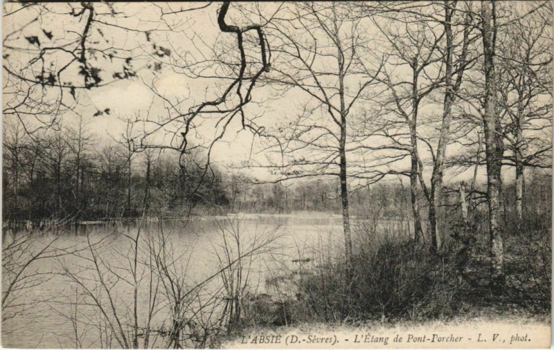 Carte postale ancienne L'Absie L'Etang de Pont-Porcher à L'Absie