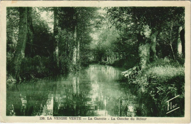 Carte postale ancienne La Venise Verte - La Garette - La Conche du Bifour