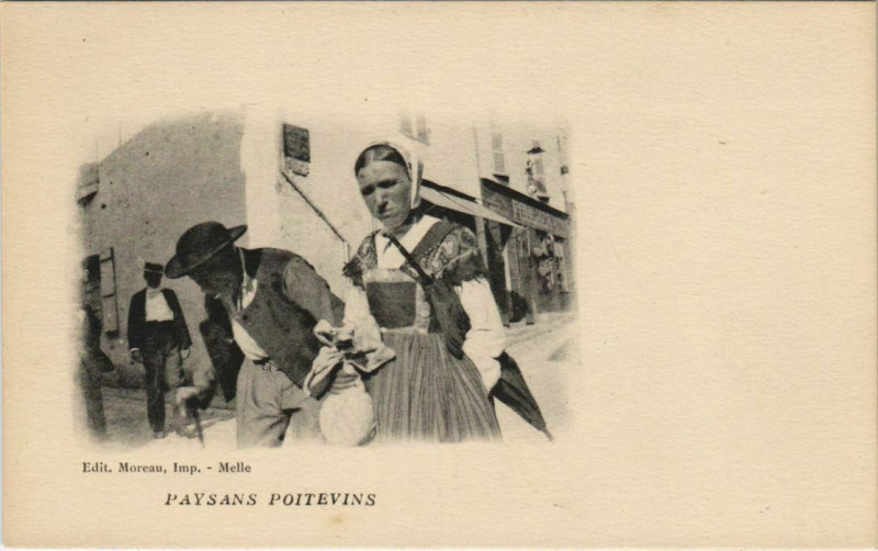 Carte postale ancienne Paysans Poitevins - Types