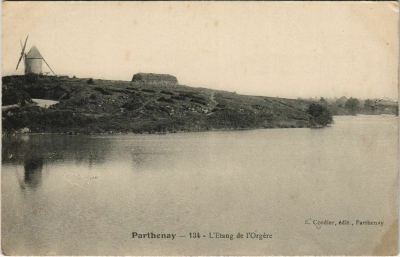 Carte postale ancienne Parthenay L'Etang de l'Orgere à Parthenay