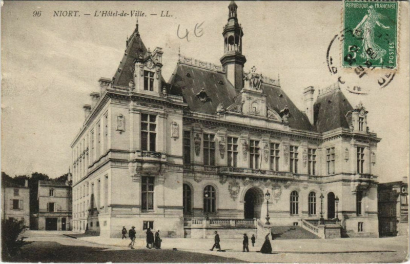 Carte postale ancienne Niort L'Hotel de Ville à Niort