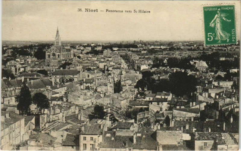 Carte postale ancienne Niort Panorama vers Saint-Hilaire à Niort