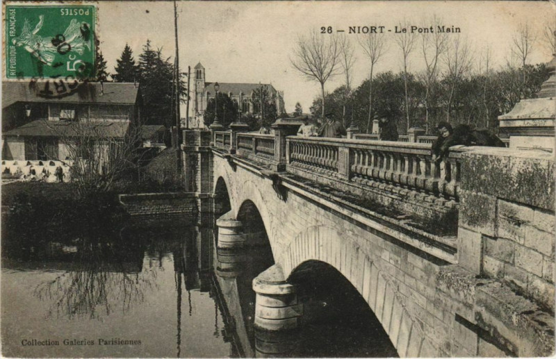 Carte postale ancienne Niort Le Pont Main à Niort