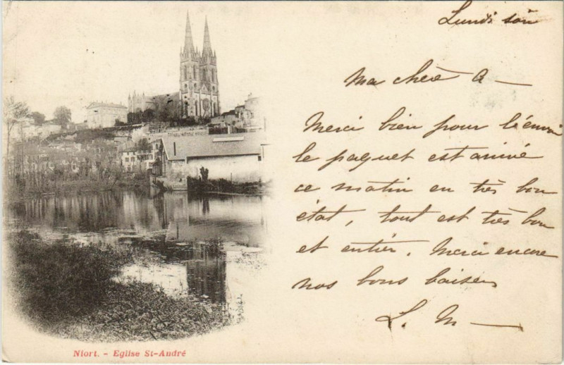 Carte postale ancienne Niort Eglise Saint-Andre à Niort