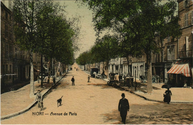 Carte postale ancienne Niort Avenue de Paris à Niort