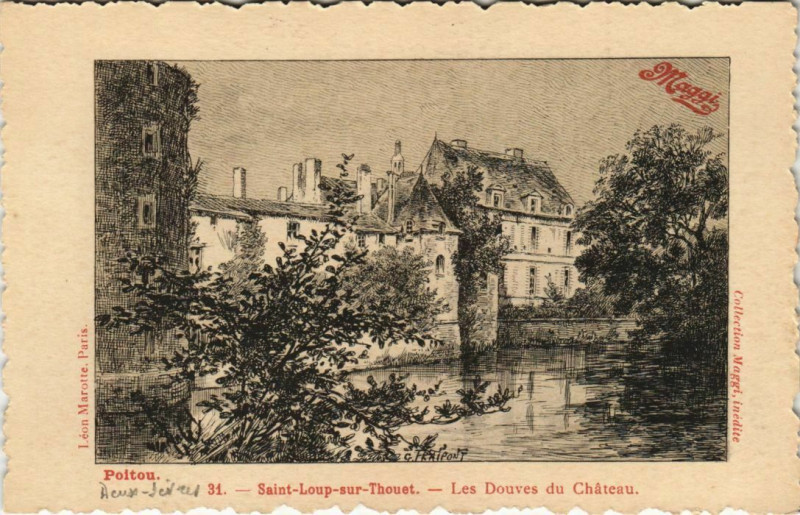 Carte postale ancienne Saint-Loup-sur-Thouet Les Douves du Chateau