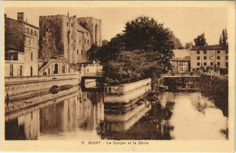 Carte postale ancienne Niort Le Donjon et la Sevre à Niort