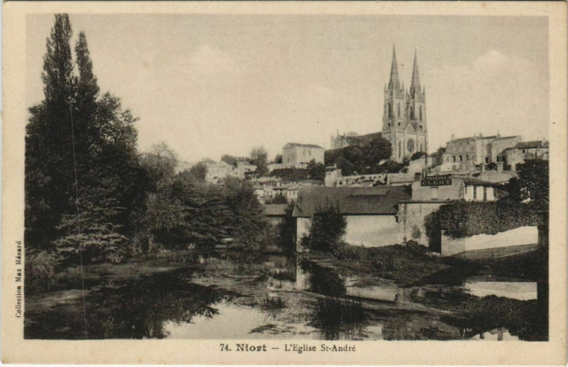 Carte postale ancienne Niort L'Eglise Saint-Andre à Niort