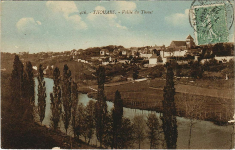 Carte postale ancienne Thouars Vallee du Thouet à Thouars