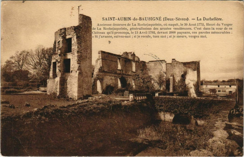 Carte postale ancienne Saint-Aubin-de-Baubigne La Durbeliere