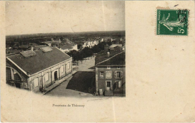 Carte postale ancienne Thenezay Panorama de Thenezay