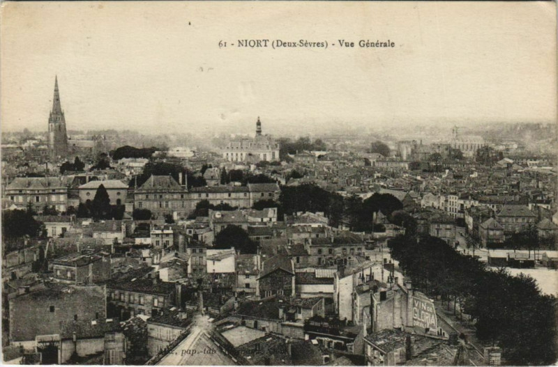 Carte postale ancienne Niort Vue Generale à Niort
