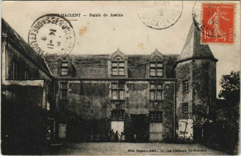 Carte postale ancienne Saint-Maixent-l'Ecole Palais de Justice