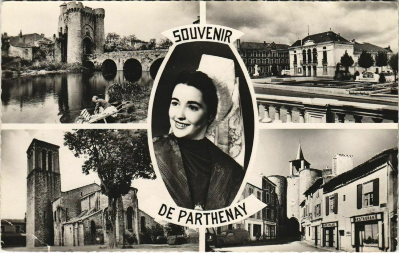 Carte postale ancienne Parthenay Scenes - Young Lady à Parthenay