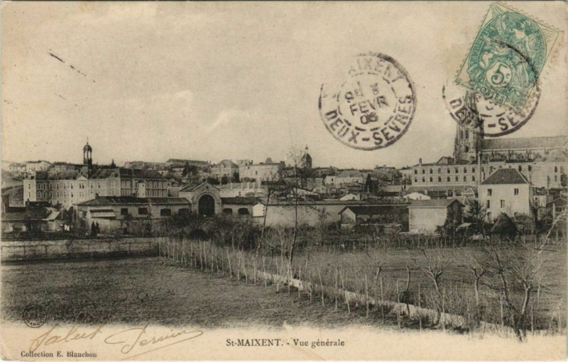Carte postale ancienne Saint-Maixent-l'Ecole Vue Generale