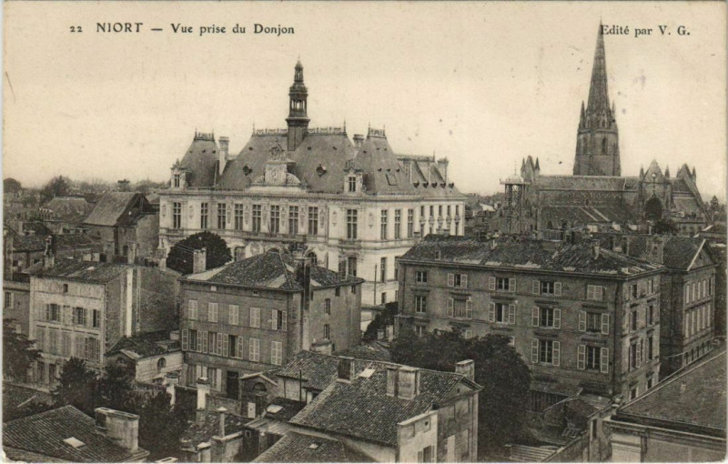 Carte postale ancienne Niort Vue prise du Donjon à Niort