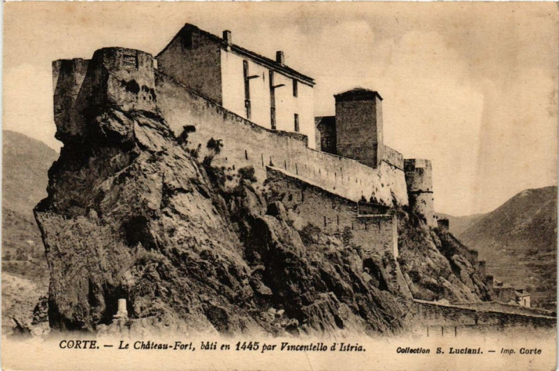 Carte postale ancienne Corse Corte - Le Chateau-Fort à Corte