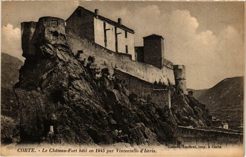 Carte postale ancienne Corse Corte - Le Chateau-Fort à Corte