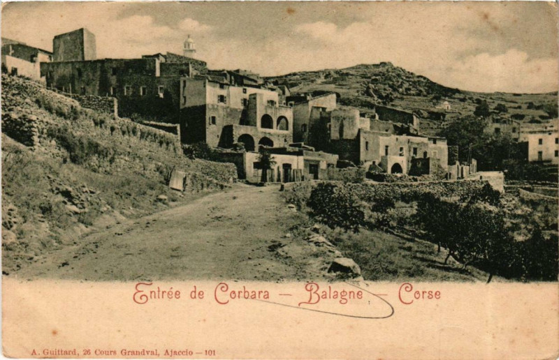 Carte postale ancienne Corse Entrée de Corbara-Balagne à Corbara