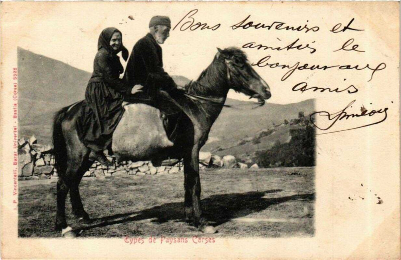 Carte postale ancienne Corse Types de Paysans Corses