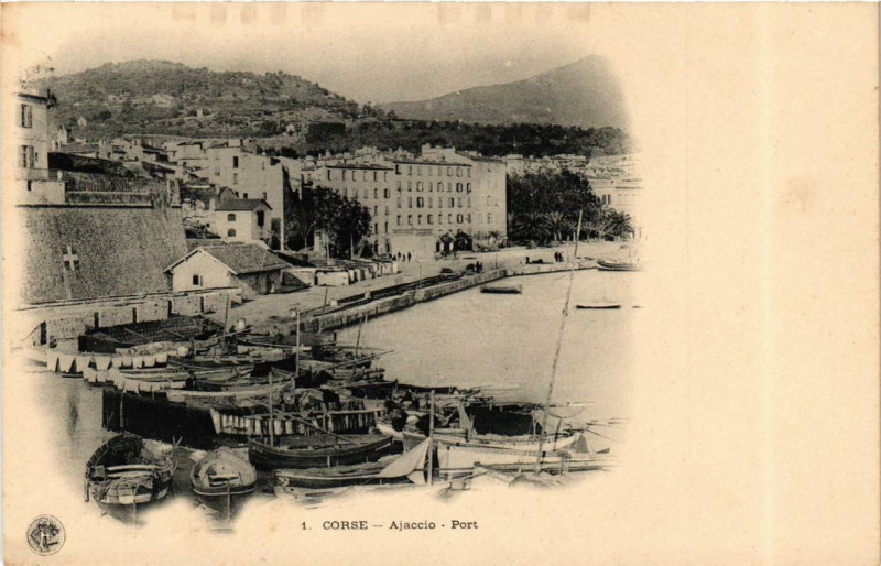 Carte postale ancienne Corse Ajaccio - Port