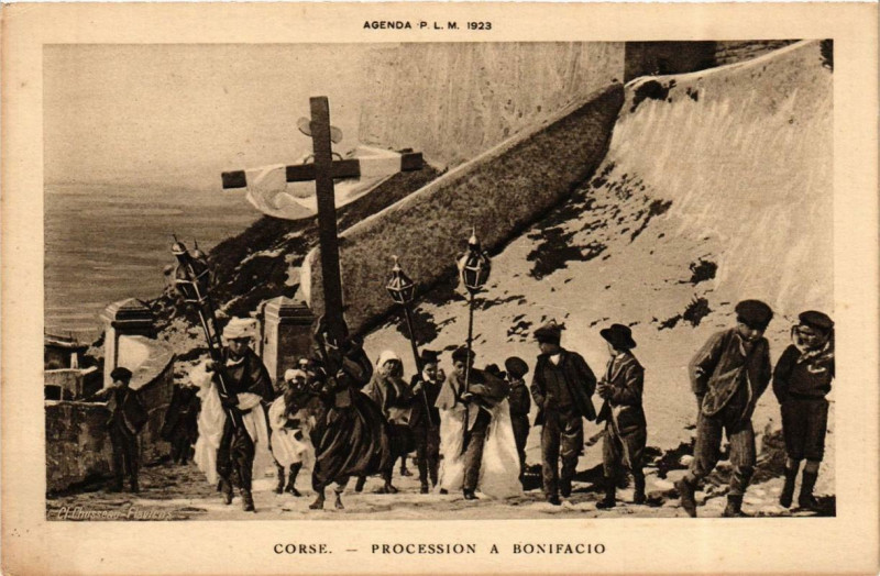 Carte postale ancienne Corse Processioin a Bonifacio