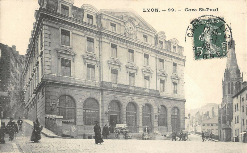 Carte postale ancienne Lyon Gare Saint Paul à Lyon