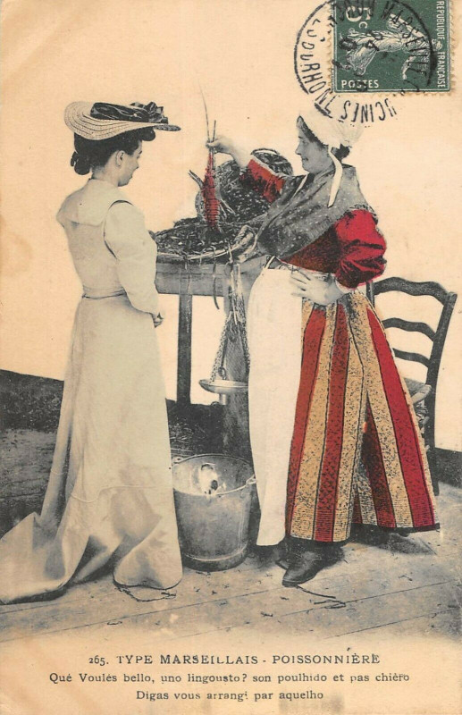Carte postale ancienne Type Marseillais Poissonniere
