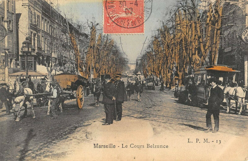 Carte postale ancienne Marseille Le Cours Belsunce à Marseille