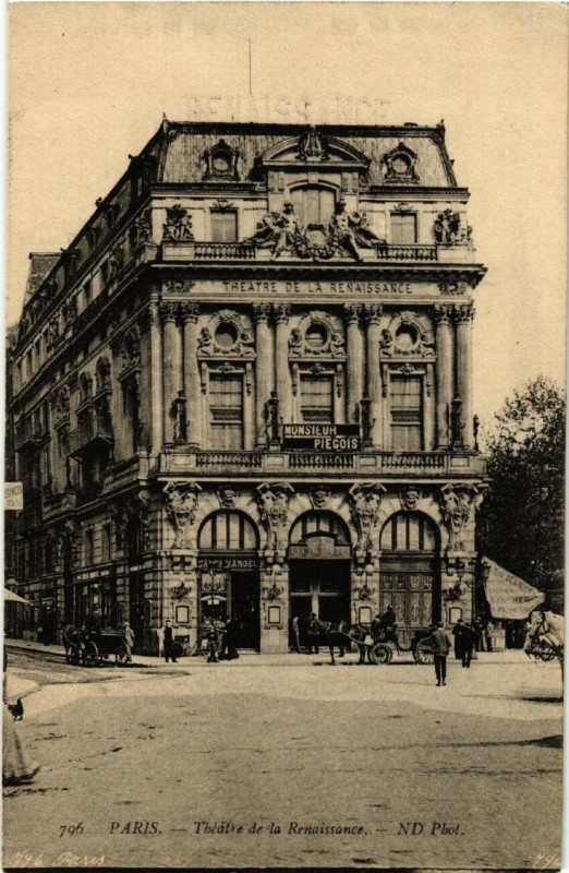 Carte postale ancienne Paris 2e Théatre de la Renaissance à Paris 2e