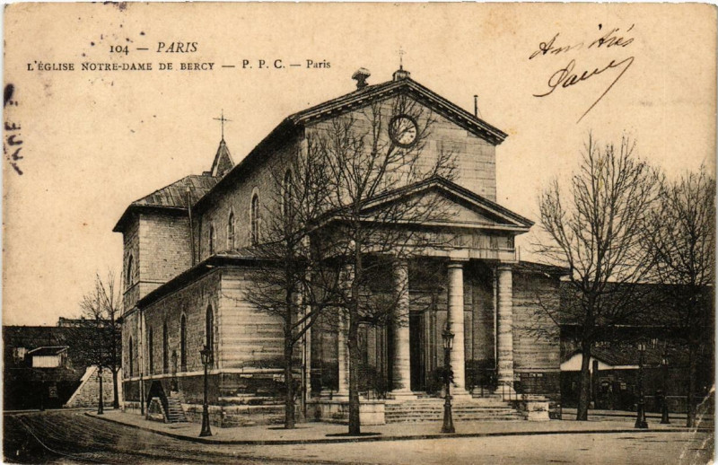 Carte postale ancienne Eglise Notre-Dame de Bercy à Paris 12e