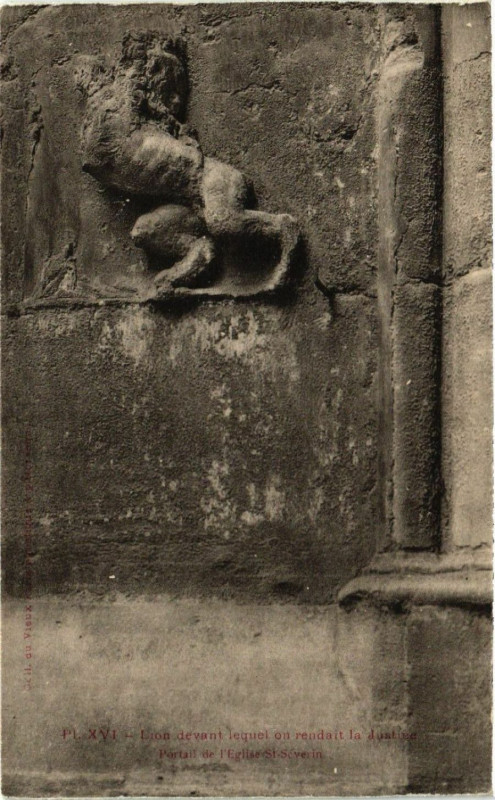 Carte postale ancienne Paris 5e Portail de l'Eglise-Severin à Paris 5e