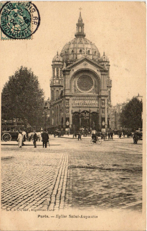 Carte postale ancienne Eglise Saint-Augustin à Paris 8e