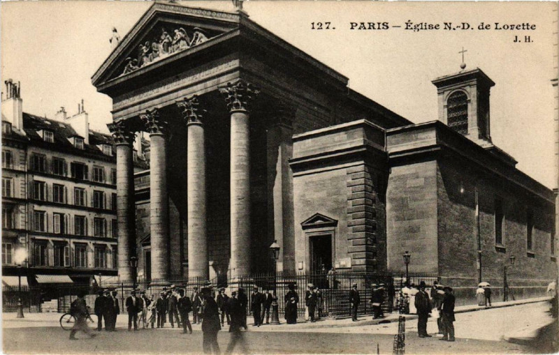 Carte postale ancienne Paris 9e Eglise N.-D. de Lorette à Paris 9e