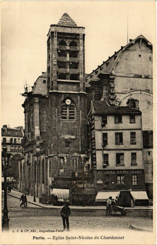 Carte postale ancienne Eglise Saint-Nicolas du Chardonnet à Paris 5e