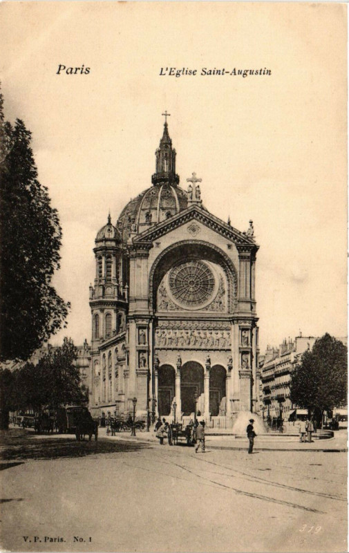 Carte postale ancienne Paris 8e Eglise Saint-Augustin à Paris 8e