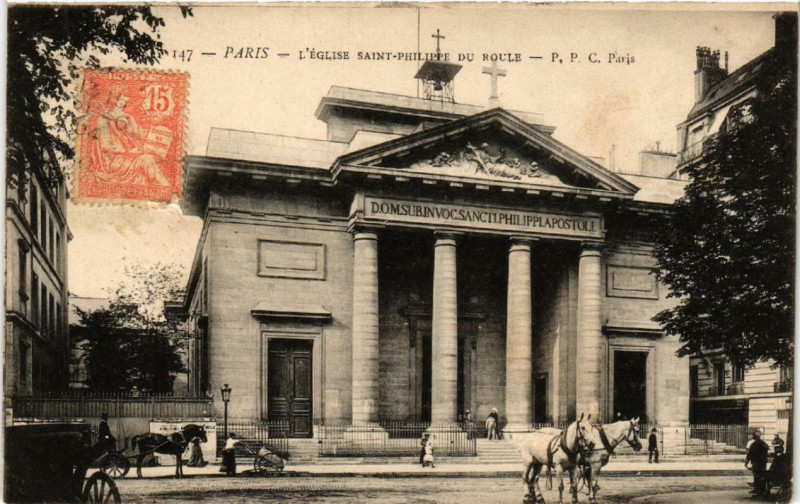 Carte postale ancienne Paris 8e Eglise Saint-Philippe du Roule à Paris 8e