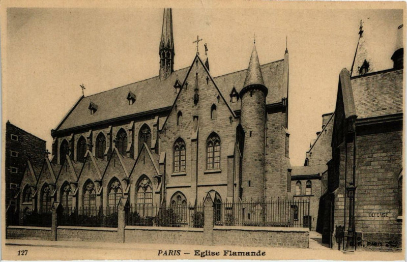 Carte postale ancienne Paris 11e Eglise Flamande à Paris 11e