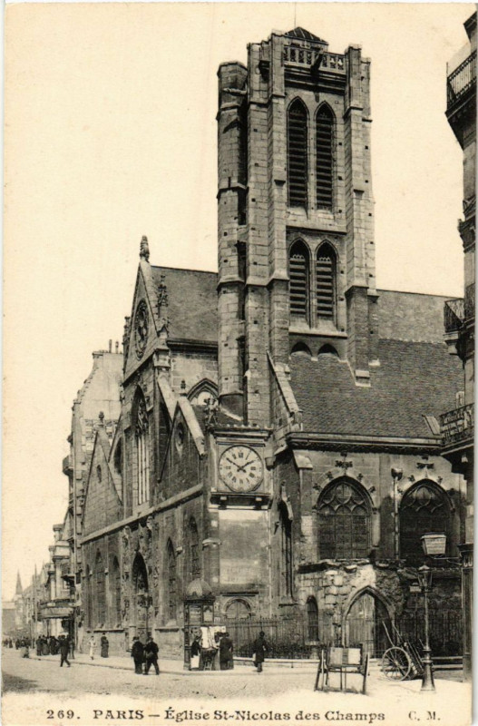 Carte postale ancienne Paris 3e Eglise Saint-Nicolas des Champs à Paris 3e