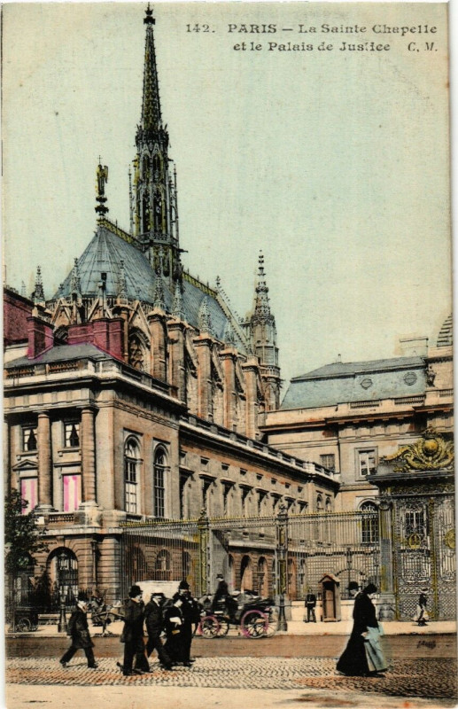 Carte postale ancienne Paris 1e La Sainte-Chapelle et le Palais de Justice