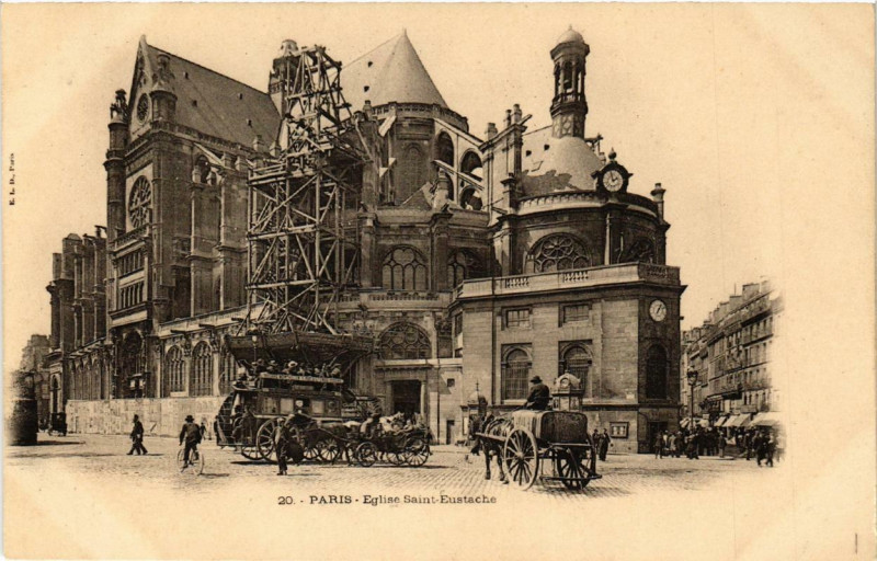 Carte postale ancienne Paris 1e Eglise Saint-Eustache