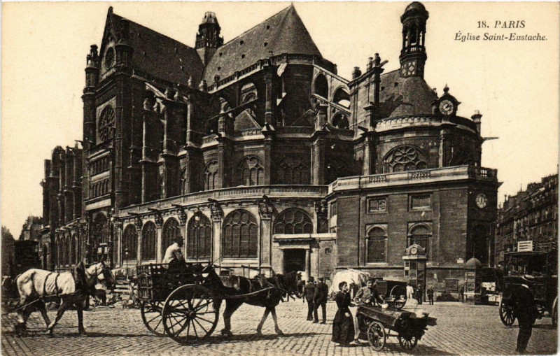 Carte postale ancienne Paris 1e Eglise Saint-Eustache