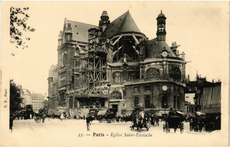 Carte postale ancienne Paris 1e Eglise Saint-Eustache