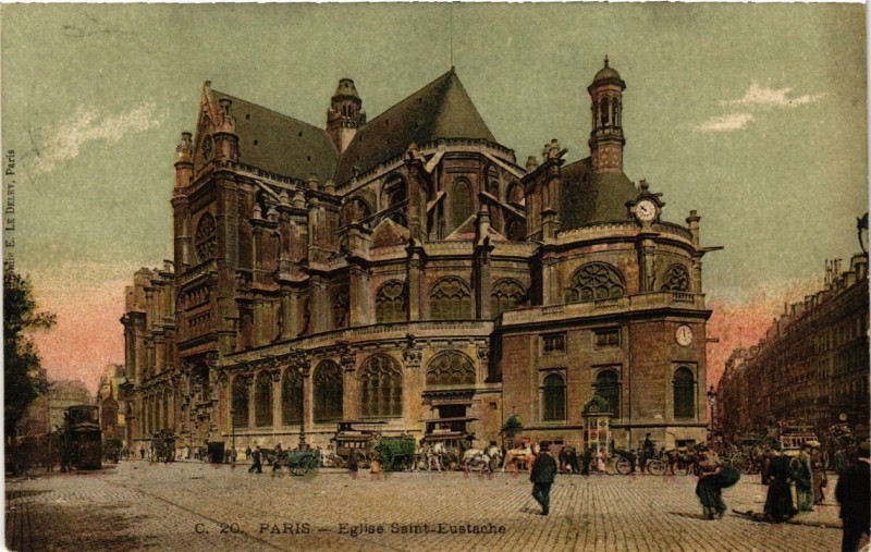 Carte postale ancienne Paris 1e Eglise Saint-Eustache