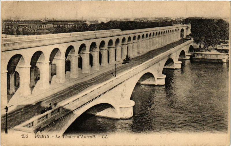 Carte postale ancienne Le Viaduc d'Auteuil à Paris 16e