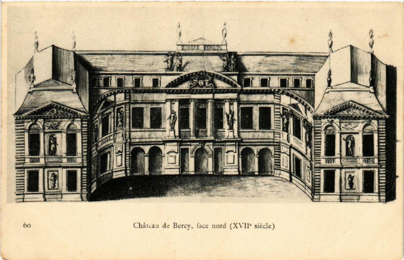 Carte postale ancienne Paris 12e Chateau de Bercy. face nord à Paris 12e