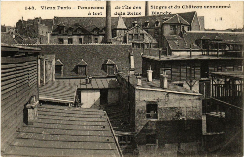Carte postale ancienne Paris 13e Ile des Singes Chateau de la Reine Blanche à Paris 13e