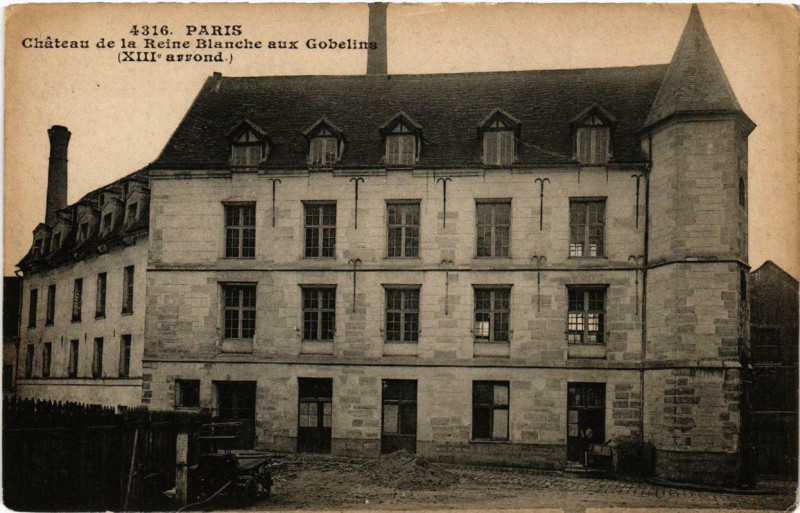 Carte postale ancienne Paris 13e Chateau de la Reine Blanche. aux Gobelins à Paris 13e